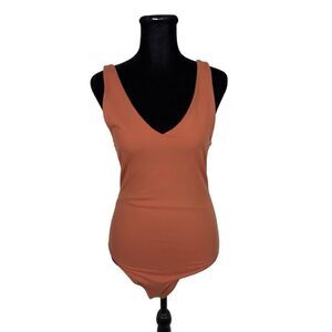 Abercrombie & Fitch Orange V-Neck Bodysuit - Women’s M
